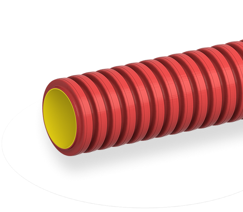 Трубы ГЕОКОР NF жесткие гофрированные двухстенные с внутренним слоем, не распространяющим горение (ПВ-0 по ГОСТ Р 53313-2009)
