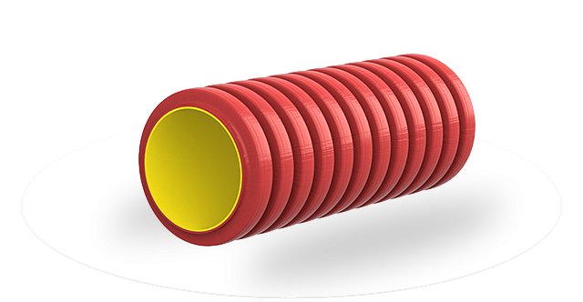Трубы ГЕОКОР NF жесткие гофрированные двухстенные с внутренним слоем, не распространяющим горение (ПВ-0 по ГОСТ Р 53313-2009)