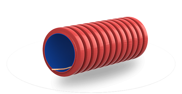 Трубы ГЕОКОР NF гибкие гофрированные двухстенные с внутренним слоем, не распространяющим горение (ПВ-0 по ГОСТ Р 53313-2009)